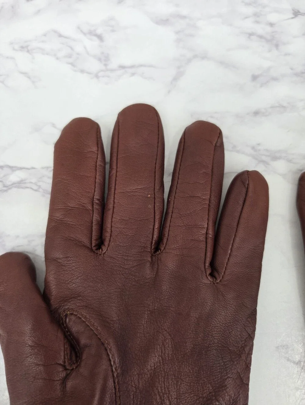 Preston & York Brown Leather Driving Gloves with Cashmere Lining